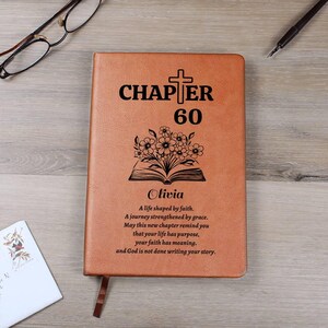 Chapter 60 Christian Birthday Journal, Personalized 60th birthday Name Journal, Birthday Blessings Memory Book image 7