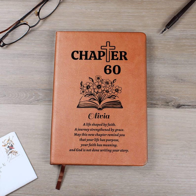 Chapter 60 Christian Birthday Journal, Personalized 60th birthday Name Journal, Birthday Blessings Memory Book image 7