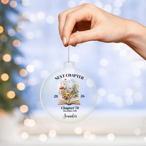 Personalized Next Chapter Ornament Birthday, Custom 70th Birthday Gift, Chapter 60 Gift, 50th Birthday Gift, 40th Birthday Present