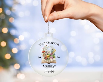 Personalized Next Chapter Ornament Birthday, Custom 70th Birthday Gift, Chapter 60 Gift, 50th Birthday Gift, 40th Birthday Present