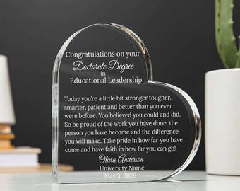 Personalized Phd Acrylic Plaque, Phd Graduation Gift, Doctorate Degree Desk Decor, Doctor Graduate Desk Sign, Custom Dr Acrylic Plaque
