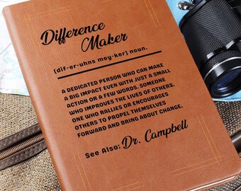 Personalized Vegan Leather Journal: Difference Maker Gift
