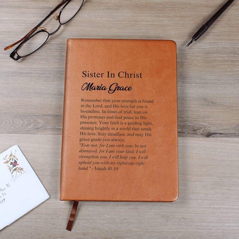 Sister in Christ Journal Gift, Christian friendship, Bible Study, Fear Not Bible Quote, Birthday, Christmas, Gift for Friend image 3