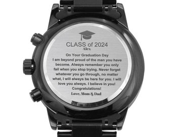 Personalized Class of 2024 Graduation Gift Watch, Graduation Gift Him, Class of 2024, Graduation Gift for Male, Engraved Watch Gift for Grad