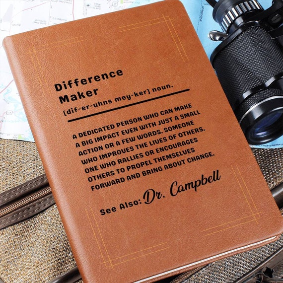 Personalized Difference Maker Journal, Difference Maker Gift, Difference Maker Definition with Name, Mentor Appreciation Gift, Leader Gift