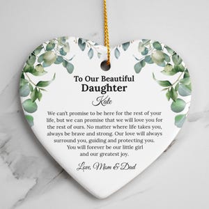 To Our Daughter Christmas Ornament Gift, Daughter Ornament 2025, Wedding Gift for Daughter from Mom and Dad, Mothers Day Gift, Ceramic