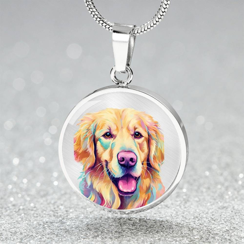 Golden Retriever Necklace: Watercolor Dog Mom Jewelry