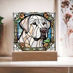 Labrador Retriever Faux Stained Glass Acrylic Plaque Gift, Dog Mom Gifts, Brown Lab, Gift For Pet Owner, Pet Lover gift, Dog Memorial