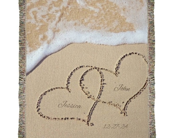 Personalisierte Hochzeitsdecke, Benutzerdefinierte Decke Hochzeit, Jubiläumsdecke, Einzigartiges Hochzeitsgeschenk für Paare, Geburtstagsgeschenk, Valentinstag