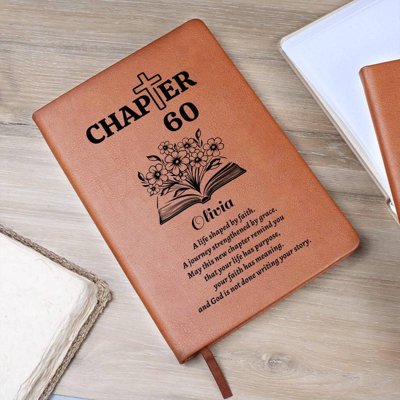 Chapter 60 Christian Birthday Journal, Personalized 60th birthday Name Journal, Birthday Blessings Memory Book image 3
