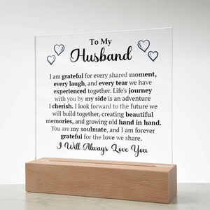 Personalized Acrylic Plaque for Husband, Wedding Anniversary Gift From ...