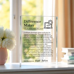 Software Engineer Plaque Appreciation Gift, Office Coworker Gift for Computer Science, College Graduation, Retirement, Christmas Gift,
