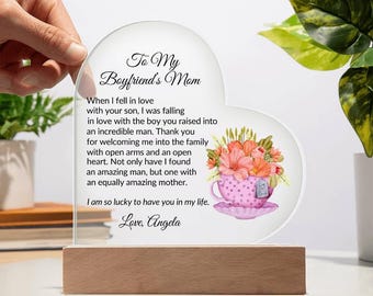 Boyfriends Mom Gift, Gifts for Boyfriend's Mom, To My Boyfriends Mom LED Plaque, For Boyfriends Mom Christmas Gift, Mothers Day, Birthday