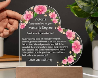 Master-Abschluss-Geschenk, Master-Abschluss-Geschenke, Herz-Plaketten-Geschenk für MBA-Abschluss, Abschluss-Andenken, Klasse von 2025, College
