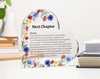 Individuelles nächstes Kapitel Herz Plaque, Geschenk zum College gehen, Mitarbeiter Ruhestand Geschenk, Ehebruch, Umzug Geschenk, Ermutigung