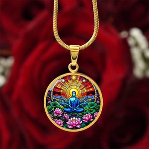 Buddha Necklace, Silver Buddha Necklace, Buddhism Necklace, Gold Buddha Pendant, Spiritual Necklace, Zen Buddha, Yoga Necklace, Gift for Her