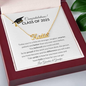 Personalized Graduation Name Necklace, Class of 2025, Custom High School, College Graduation Gift for Her, 2025 graduation