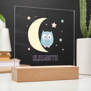 Personalized Night Light with Owl, Nursery Decor, Custom Name Light Night Gift, Kids Room Decor, Personalized Gifts for Kids