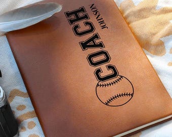 Personalized Baseball Coach Journal, Best Coach Notebook, End of Season Baseball Team Gifts, Coach Appreciation Gift, Baseball Custom