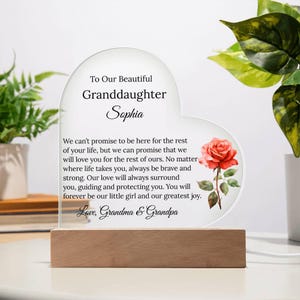 Personalized Granddaughter Acrylic Plaque, Granddaughter Birthday Gift from Grandma, Present for Granddaughter, Graduation Gift from Nana