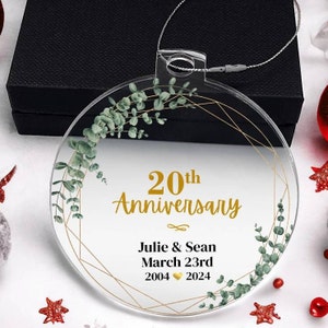 20th Anniversary Christmas Ornament, 20th Anniversary Gift Couple, China Anniversary, 20 year anniversary gift, Gift for husband wife parent