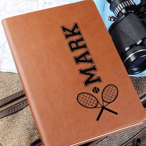 Personalized Tennis Player Journal, Sports Notebook, Team Gifts, Senior Night Gift, Graduation Gift for Him, Christmas Presents, Tennis Team