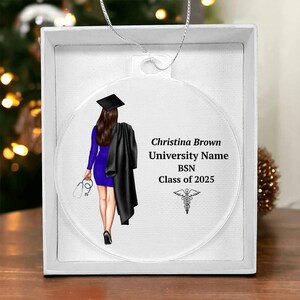 Adorno de enfermera, regalo para enfermeras primerizas, adorno acrílico navideño para enfermeras, RN, LPN, NP, regalo de graduación de enfermería, regalo, regalo de graduación de enfermería imagen 2
