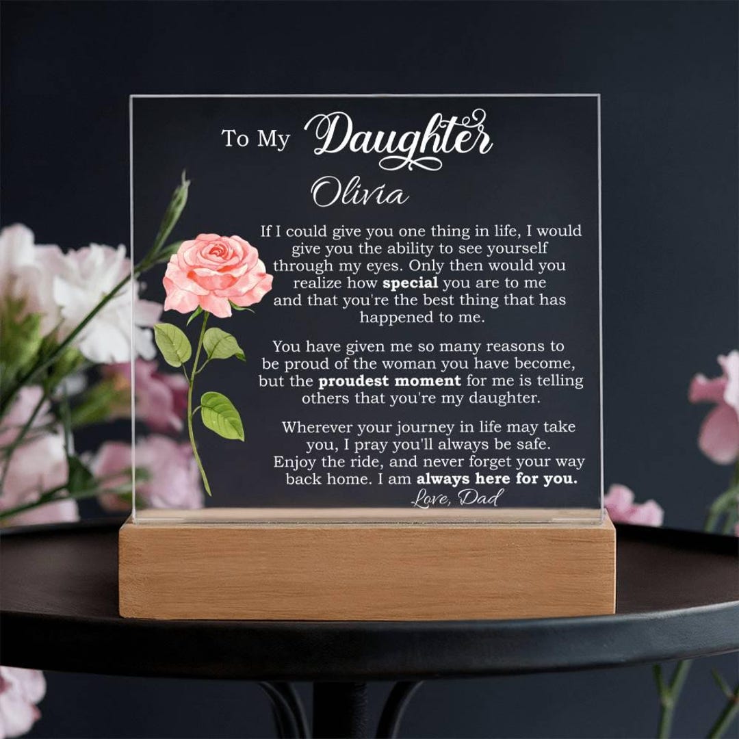 Daughter Sign Personalized My Beautiful Daughter Acrylic Sign for Daughter From ...