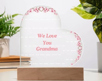 Targa acrilica con cuore personalizzato per la prima mamma