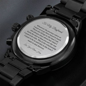 Personalized Engraved Watch Gift for Boyfriend, Anniversary Gift For Him, Engraved Watch, Birthday Gift, Gift For Men, Custom Wristwatch