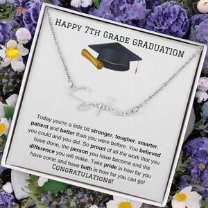 7th Grade Graduation Gifts for Girl, Junior Graduation Present, Gift for High Middle School Graduation, Graduation Necklace for 7th Grade