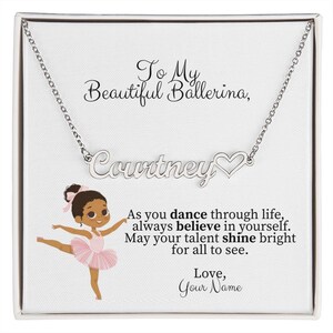 Personalized Dance Gift, Ballerina Necklace, Ballet Gifts,  Dance Recital Gift, Personalized Name Necklace, Dance Jewelry, Gift For Girls