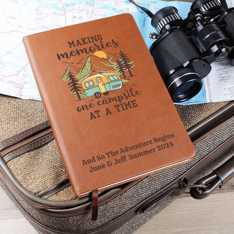 Camping Journal, Travel Journal, Personalised Adventure Gift, Travel Lover, Camping Notebook, Gift for Travellers, RV Camp Journal Notebook image 9