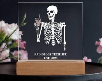 Radiology Tech Acrylic Plaque: Skeleton X-Ray Gift