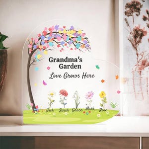 Grandma Gift, Personalized Grandma&#39;s Garden Gift For Grandma, Mother&#39;s Day Gift For Grandma, Nana Birth Month Flower, Gift from Grandkids