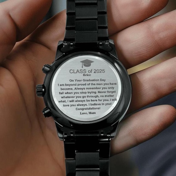 Personalized Class of 2026 Graduation Gift Watch, Graduation Gift Him, College Graduation Gift for Male, Engraved Watch Gift for Grad
