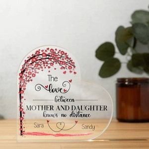 Mom Heart Acrylic Plaque Gift, Present to My Mom on Mother&#39;s Day, Mothers Plaque, Mom Birthday Gift From Daughter, Mother Daughter Sign
