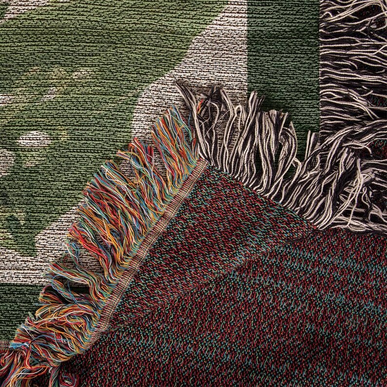 Mothers Day Gift, May Birth Flower Blanket Lily of the Valley, Woven Cotton Throw Blanket, Grandma Blanket, Floral Wall Tapestry image 5