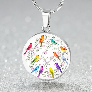 Engraved Bird Jewelry, Fun Bird Charm Necklace, bird Gifts, Necklace Gift for her, Bird Nature Lover Gifts, Birthday, Christmas, for friend