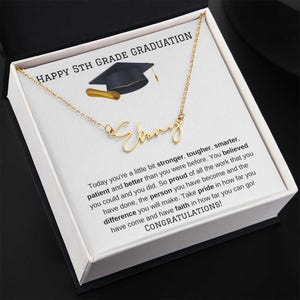 5th Grade Graduation Name Necklace, 5th Grade Graduation Gift, Elementary School Graduation Gift Ideas, Personalized Graduation necklace