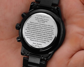 Father of The Groom Gift from Bride, Wedding Gift for Father In Law, Engraved Watch for Father In Law Gift, Bride To Father of The Groom
