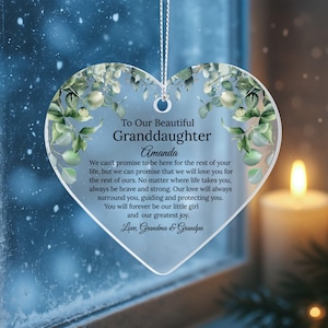 Granddaughter Heart Shaped Christmas Ornament, Custom Ornament for  Granddaughter From Grandma Grandparents