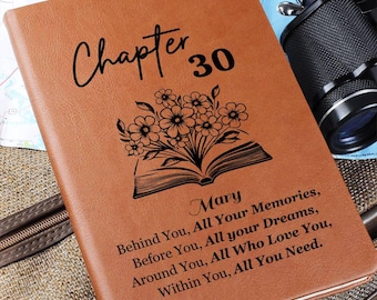 30th birthday gift for Her, New Chapter Turning 30 Birthday Gift for Friend, Personalized Journal for woman, Daily Journal