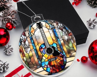 Guitar Ornament, Guitar Player Acrylic Christmas Ornament, Gift For Guitarist, Instrument Ornament, Gifts For Musicians, Band Friend Gifts