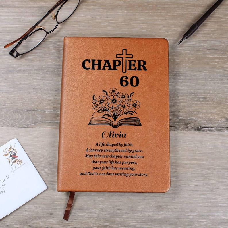 Chapter 60 Christian Birthday Journal, Personalized 60th birthday Name Journal, Birthday Blessings Memory Book image 9