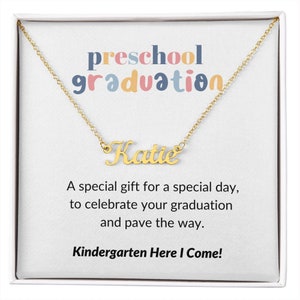 Personalized Preschool Graduation Name Necklace Gift, Preschool Graduation Ceremony, graduation preschool, Pre-K grad necklace keepsake