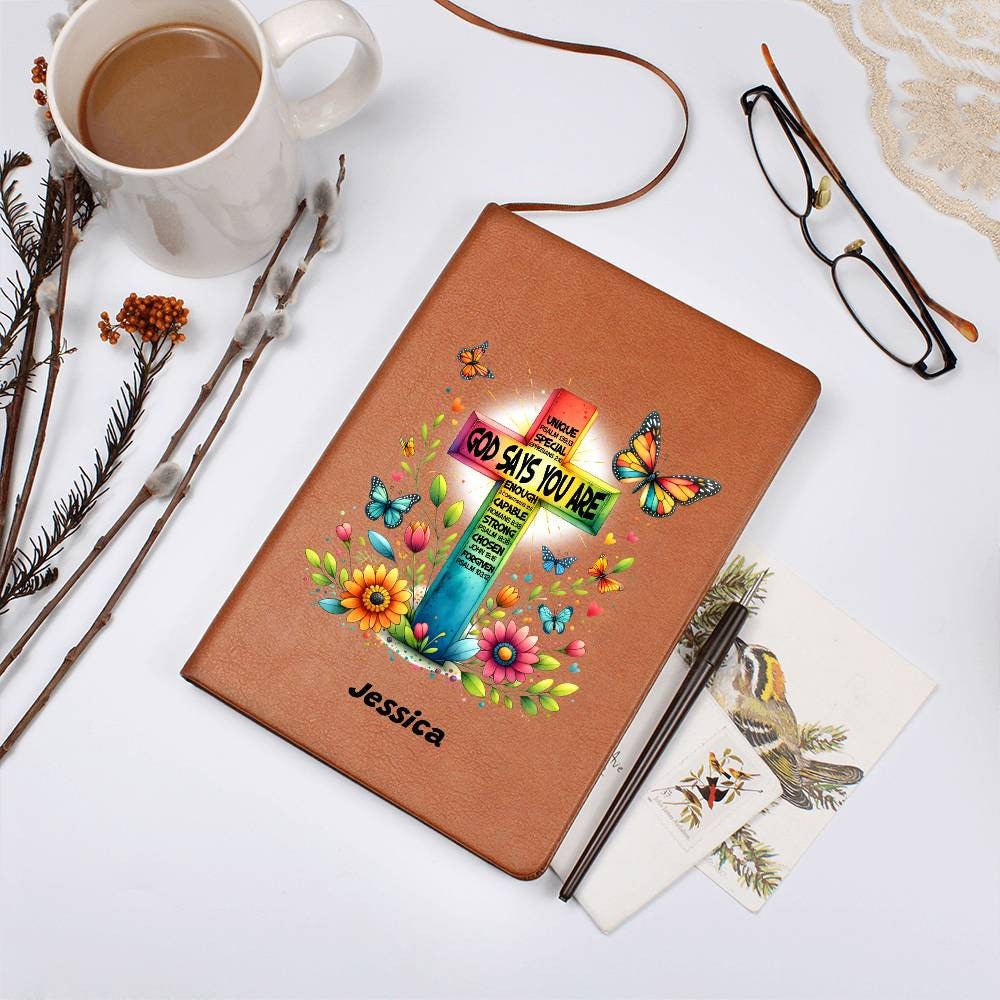 Personalized Prayer Journal For Women, Positive Affirmations Journal, Christian Gift Journal, God Says You Are, Religious Gift for Girls