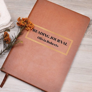 Reading Journal, Leather Reading Notebook, Book Journal, Reading Tracker, Book Review Notebook, Monthly Planner, Reading Log, Book Club Gift