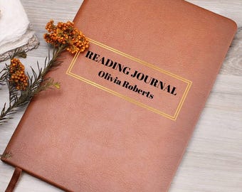 Reading Journal, Leather Reading Notebook, Book Journal, Reading Tracker, Book Review Notebook, Monthly Planner, Reading Log, Book Club Gift