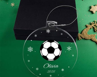 Décoration de Noël personnalisée sur le thème du football, décoration de football pour enfants, ballon de football décoratif, idée cadeau pour entraîneur de football, cadeau pour équipe de football 2025
